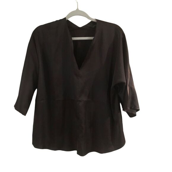 Banana Republic Brown Satin Blouse Size Small NWT - Picture 2 of 7